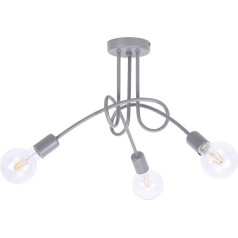 Light-Home Edison Ceiling Lighting Lamps Ceiling Lights - Industrial Ceiling Light for Living Room Bedroom and Dining Room Made of Metal - Pendant Light 3-Bulb - Cement