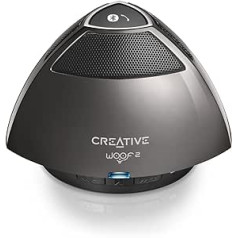 Creative 51MF8215AA001 Woof 2 Mini-Lautsprecher (Bluetooth 3.0, 3,5 mm AUX-Eingang) dunkelgrau/schwarz