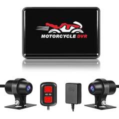 Grabadora de conducción de motocicleta vsysto WiFi, cámara delantera y trasera de Gran ángulo wdr impermeable de todo EL Cuerpo HD 1080p 130°, GPS, grabación de circuito sin fisuras, sensor g...