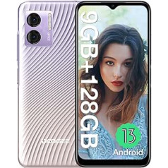 DOOGEE N50S Android 13 Smartphone Without Contract, 9GB + 128GB Memory/1TB Expandable 6.52 Inch HD+ Display, 4200 mAh with 10 W Quick Charging Mobile Phones, 20MP Camera, 4G Dual SIM Cheap Mobile