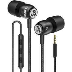 LUDOS Clamour In-Ear Headphones - Wired Earphones with Microphone and Bass, Premium Audio Quality, Memory Foam, Reinforced Cable, Headphones with Volume Control for iPhone, Apple, iPad