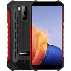 Ulefone Armor X9 Android 11 4G Outdoor Mobile Phone Without Contract, Octa-Core 3GB + 32GB, 5.5 Inch IP68 Robust Smartphone, Dual SIM, 13MP Underwater Triple Camera, 5000mAh, Face Unlock, NFC Red