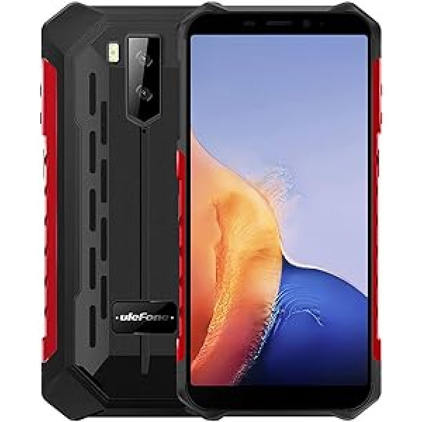 Ulefone Armor X9 Android 11 4G Outdoor Mobile Phone Without Contract, Octa-Core 3GB + 32GB, 5.5 Inch IP68 Robust Smartphone, Dual SIM, 13MP Underwater Triple Camera, 5000mAh, Face Unlock, NFC Red