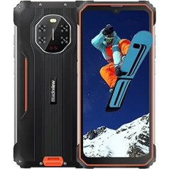Blackview BV8800 Outdoor Smartphone without Contract, 6.58 Inch 90Hz FHD+ Display, 50MP AI Quad Camera IR Night Vision, Helio G96 8GB + 128GB, 8380mAh Battery, IP68 Android 11 Waterproof Mobile Phone,