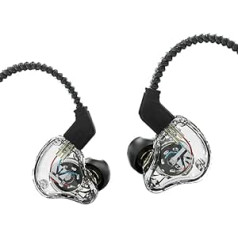 keephifi KBEAR KS1 In-Ear Monitors, KBEAR Earbuds Single DD Wired Earphone Studio Earbuds IEM Earphones in Ear Headphones Wired Noise Cancelling Headset for Musicians Drummer Singers (Clear, No Mic)