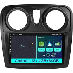 MISONDA -[4G+64G] - Car Radio Android 12 for Renault Dacia Logan 2 Sandero 2012-2017 - Built-in DAB+/Carplay/Android Car/DSP - Camera & Mic - IPS 9 Inch - BT SWC WiFi DAB Fast Boot 360 Camera