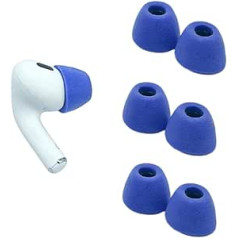 Comply 3 Pairs TrueGrip Earplugs for Airpods Pro Gen 1 & 2, Electric Blue, Various Sizes