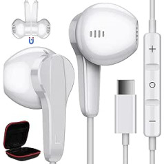 USB C Headphones for iPhone 15 Pro Max Samsung Galaxy A54 A34 S24 S23 S22 Ultra A33, Magnetic USB C Headset with Microphone In-Ear Headphones with Cable Earphones for Xiaomi 13T Google Pixel 8 7a