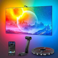 Govee Envisual TV Backlight T2 with Dual Camera for 75-85 Inch TVs and PC, RGBIC WiFi LED Strip Compatible with Alexa and Google Assistant Double Light Beads for Christmas Decoration