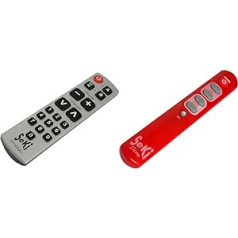 Seki Grande Learning Universal Remote Control Silver/Black & Slim Red Learning Universal Remote Control with Large Buttons - for Seniors + Children