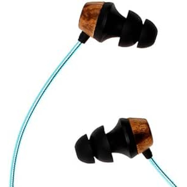 Symphonized ALN 2.0 In-Ear-Kopfhörer, Echtholz, geräuschisolierend, mit innovativer Shield-Technologie Kabel und Mikrofon, Türkis