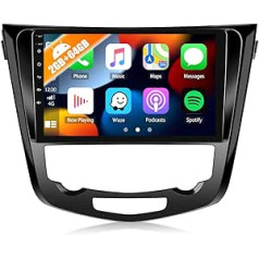 2G + 64G CAMECHO Android 12 Car Radio with Sat Nav for Nissan Rogue X-Trail Qashqai 2014-2018, Double DIN Car Radio with Carplay Android Car, 10.1 Inch Screen RDS/FM Bluetooth and USB + Rear View