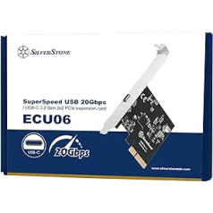 Silverstone SST-ECU06 SuperSpeed 20Gbps USB 3.2 Type-C Gen 2x2 PCIe Host Card Transfer Speed up to 32GT/s