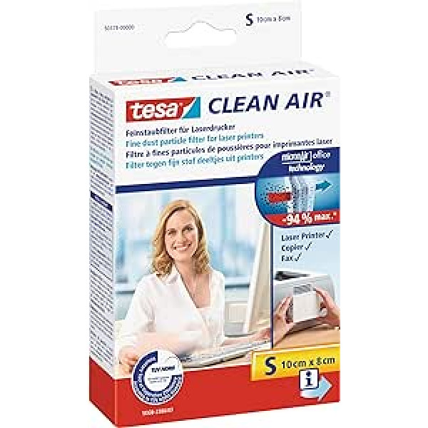 tesa Clean Air - effektiver Feinstaubfilter für Laserdrucker (Größe S)