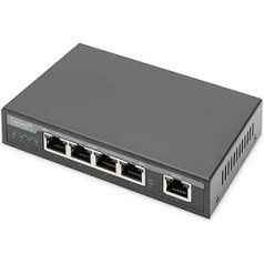 DIGITUS Gigabit PoE Indoor Extender, 4-Port, 85 W, 100 m Extension, Cascadable, Self-Supplying