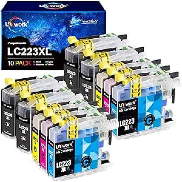 Uniwork LC223 XL Printer Cartridges Compatible with Brother LC223 XL Cartridges for Brother MFC J5320DW J4420DW J4620DW J480DW J5620DW J5720DW J680DW J4625DW J880DW J5625DW DCP J4120DW J562DW (10-pack