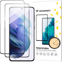 SET 2x rūdīts stikls 9H visam Samsung Galaxy S23 ekrānam ar melnu Full Glue rāmi