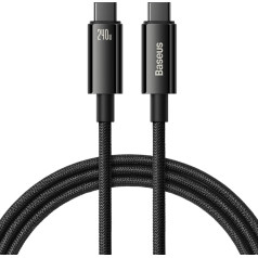 Pīts USB-C kabelis 480Mb/s 240W volframa zelts 3m melns