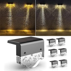 A.bigwhale Solar Lights for Outdoor Garden, Balcony Lamp, Solar Lights, Outdoor Weatherproof, Garden Lighting, Solar for Patio, Garden, Steps, Stairs, Fences, 2 Modes, LED, Warm White/Yellow, Pack of