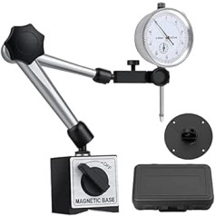 Neoteck Dial and Tripod Magnetic Gauge with Central Clamp, Measuring Knob 0-20mm, Central Clamp, for Conventional Dial Dial Gauge