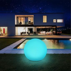 infray Solar Lights for Outdoor Use, Solar Garden Lights 30 cm Solar Ball with 9 Modes Light, IP67 Waterproof LED Solar Lights