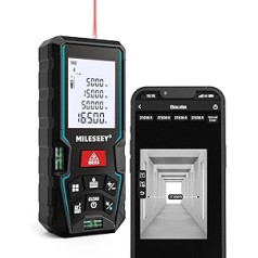 Laser Rangefinder with Phone App, MiLESEEY Laser Meter with 2 Spirit Level Bubbles, ±2 mm Accuracy, 2 Inch LCD Backlight, Pythagorean Mode, Area/Volume Calculation