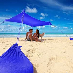 Otentik Nano Plus Sun Shade for Beach or Outdoor - Sun Canopy - Beach Shelter - Awning with 4 Poles