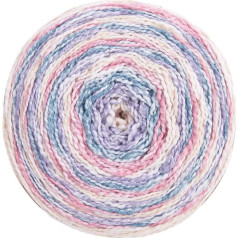 Bobbel Cotton Gradient Rico Creative Cotton Stripes 05 Rainbow, 250 g Gradient Wool Cotton for Crochet or Knitting