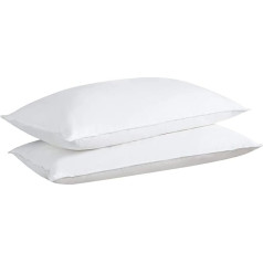 puredown® Products Made in Germany, Set of 2 Down Pillows, 40 x 80 cm, 720 g Filling, White Feather Pillow, Washable, Cushion Cover 100% Cotton, Oeko-Tex Standard 100, Downpass, NOMITE