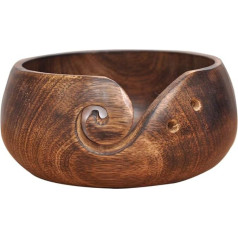 Medieval Replicas Wooden Yarn Bowl Handmade from Mango Wood for Knitting and Crocheting