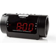 NEDIS Digital Alarm Clock Radio - LED Display - Time Projection - AM/FM - Snooze Function - Sleep Timer - Number of Alarms: 2 - Black