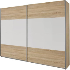 Rauch Möbel Rauch Sonoma Oak Sliding Door Wardrobe, 2 Doors, Alpine White, W x H x D 181 x 210 x 62 cm
