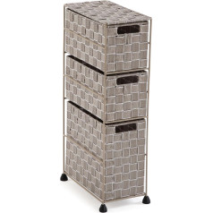Versa Nilo Bathroom Furniture Bathroom Shelf Unit with 3 Storage Baskets Dimensions (H x L x W) 57 x 15.5 x 28 cm Textured Plastic Beige