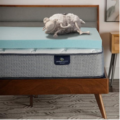 Serta ThermaGel Memory Foam Mattress Topper Twin XL, Blue