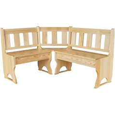 K Koma Corner Bench Solid Pine White (140 x 200)