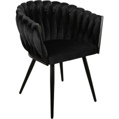 Pole To Pole Dining Room Chair Velvet Material Seat Height 48 cm Black Wave Single Seat Stylish Furniture Interior