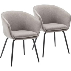 Movian Amazon Brand - Movian Pearl Dining Chairs, Set of 2, Light Grey