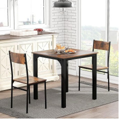 Yu Yusing Dining Room Set with 2 Chairs 3-Piece Wooden Kitchen Table Dining Room Table for Kitchen Dining Room Living Room for 2 People Industrial Brown