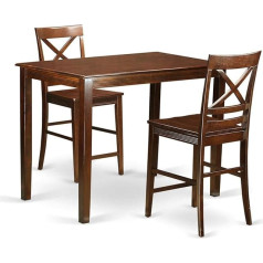 East West Furniture YAQU3-BLK-W Kneipen-Set, 3-teilig YAQU3-MAH-W mahagoni