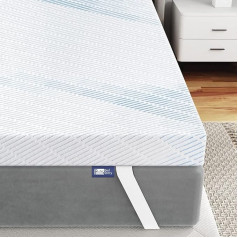Bedstory Gel Topper 180 x 200 cm 7.6 cm Height Mattress Topper Made of Gel Memory Foam, H2 and H3 Gel Foam Bamboo Topper with Breathable Cover for Caravan Sofa Bed Box Spring Bed