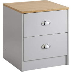 House & Homestyle Bedside Table Wood Composite Grey 2 Drawers