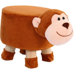 Milageto Small Footstool Sturdy Non-Slip Padded Seat Ottoman Stool Footrest for Bedroom Kids Room Living Room Door Couch Monkey