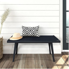 Plank+Beam Mid-Century Wooden Entrance Table, Pine Wood, Birch, Black, 41.25 Inches