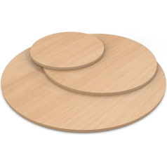 Auprotec Table Top 19 mm Round Diameter 900 mm Beech Wood Top Melamine Resin Coated Chipboard with Edging ABS Edge Selection: 90 cm