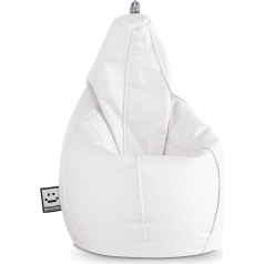 Happers Faux Leather Indoor Bean Bag Pear White XXL