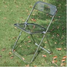 Thinfar Clear Folding Chair Banquet Conference Party Strong Obust Metal Acrylic Frame 46 x 46 x 75 cm (White)