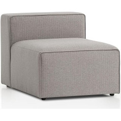 Traumnacht Genoa Modular Sofa, Individually Combinable Living Area, Seat Element without Arm Parts, Durable Furniture Fabric, Produced According to German Quality Standard, Light Grey