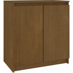 Vidaxl Solid Pine Side Cabinet, 2 Compartments, Sideboard, Chest of Drawers, Multi-Purpose Cabinet, Standing Cabinet, Storage Cabinet, Brown, 60 x 36 x 65 cm