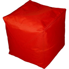 Kinzler S-10117/32 Cube Seat Approx. 40 x 40 x 40 cm Outdoor and Indoor Bean Bag in Various Colours Water-Repellent Stool Red