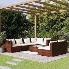 Guyana 8-TLG. Garten-Lounge-Set mit Kissen Gartenlounge Set Gartenlounge Outdoor GartenmöBel Lounge Set Sitzgruppe Mit Kissen Braun Rattan 3102394